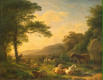 羊飼い Painting - オムガンク・バルタザール・パウの羊の群れのある風景